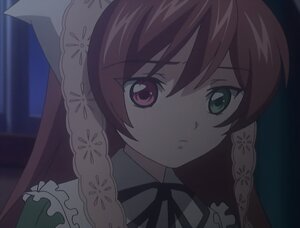 Rating: Safe Score: 0 Tags: 1girl bangs black_ribbon braid closed_mouth expressionless eyebrows_visible_through_hair frills green_eyes heterochromia image looking_at_viewer neck_ribbon red_eyes ribbon solo suiseiseki User: admin