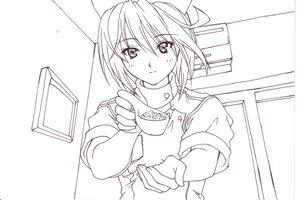 Rating: Safe Score: 0 Tags: 1girl bangs eyebrows_visible_through_hair greyscale hair_between_eyes holding image indoors looking_at_viewer monochrome short_sleeves smile solo souseiseki upper_body User: admin