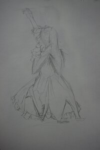 Rating: Safe Score: 0 Tags: 1girl dress frills full_body greyscale hat image monochrome puffy_short_sleeves puffy_sleeves short_sleeves sketch solo standing suigintou traditional_media wings User: admin