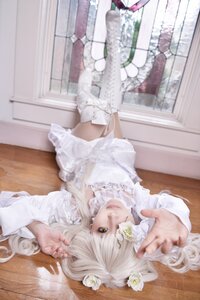 Rating: Safe Score: 0 Tags: 1girl dress flower kirakishou lips long_hair lying rose solo white_dress white_flower white_hair white_rose yellow_eyes User: admin