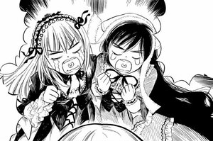 Rating: Safe Score: 0 Tags: 2girls >_< closed_eyes dress frills greyscale hairband image lolita_hairband long_hair long_sleeves monochrome multiple_girls open_mouth pair suigintou suiseiseki tears teeth User: admin