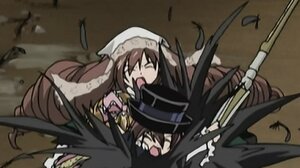 Rating: Safe Score: 0 Tags: black_hair closed_eyes feathers hat hinaichigo image long_hair multiple_girls nun open_mouth pair suiseiseki teeth weapon User: admin