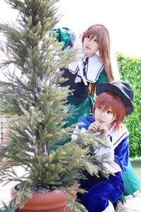 Rating: Safe Score: 0 Tags: 2girls blonde_hair blue_eyes brown_hair grass hat long_hair long_sleeves multiple_cosplay multiple_girls red_eyes souseiseki tagme tree User: admin