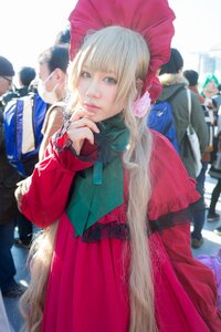 Rating: Safe Score: 0 Tags: blonde_hair blue_eyes blurry blurry_background bonnet depth_of_field dress flower hat lips long_sleeves looking_at_viewer multiple_boys multiple_girls photo red_dress shinku solo solo_focus User: admin