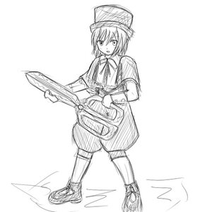 Rating: Safe Score: 0 Tags: 1girl :o full_body greyscale hat image long_sleeves monochrome shoes short_hair sketch solo souseiseki standing User: admin