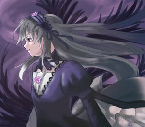 Rating: Safe Score: 0 Tags: 1girl black_wings dress flower frills hairband image juliet_sleeves long_hair long_sleeves looking_afar profile puffy_sleeves red_eyes rose silver_hair solo suigintou very_long_hair wings User: admin