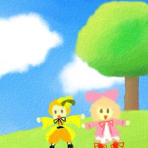 Rating: Safe Score: 0 Tags: blue_sky bow bowtie cloud day grass hat hinaichigo image kanaria no_humans outdoors pair serval_(kemono_friends) sky User: admin