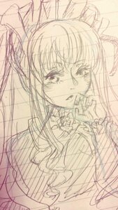 Rating: Safe Score: 0 Tags: 1girl blush frills image long_hair looking_at_viewer ribbon shinku simple_background sketch solo traditional_media User: admin