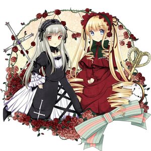Rating: Safe Score: 0 Tags: 2girls blonde_hair blue_eyes bow dress drill_hair flower frills gothic_lolita hairband image lolita_fashion lolita_hairband long_hair long_sleeves multiple_girls pair pink_rose red_eyes red_flower red_rose rose shinku smile suigintou thorns twin_drills vines User: admin