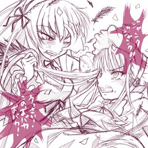 Rating: Safe Score: 0 Tags: 2girls angry clenched_teeth dress hairband image lolita_hairband long_hair monochrome multiple_girls one_eye_closed pair shinku suigintou teeth User: admin