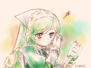 Rating: Safe Score: 0 Tags: 1girl bangs blush cup dress eyebrows_visible_through_hair frills green_dress green_hair image long_sleeves ribbon solo suiseiseki swept_bangs upper_body User: admin