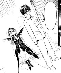Rating: Safe Score: 0 Tags: 1boy 1girl angel_wings boots dress feathered_wings feathers frills glasses greyscale hairband lolita_hairband long_hair long_sleeves monochrome standing suigintou wings User: admin