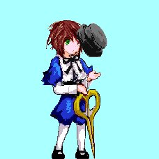 Rating: Safe Score: 0 Tags: 2girls blue_background blue_skirt brown_hair full_body green_eyes hat image multiple_girls shoes short_hair simple_background skirt solo souseiseki white_legwear User: admin