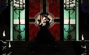 Rating: Safe Score: 0 Tags: 1girl brown_hair dress flower hat image long_hair maribel_hearn rose solo suiseiseki usami_renko User: admin