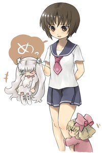 Rating: Safe Score: 0 Tags: 2girls 3girls blonde_hair bow brown_eyes brown_hair dress hina_ichigo hinaichigo image kirakishou long_hair multiple_girls pair school_uniform serafuku short_hair skirt User: admin
