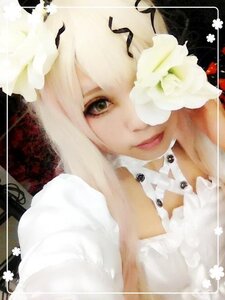 Rating: Safe Score: 0 Tags: 1girl bangs black_eyes flower kirakishou lace lips looking_at_viewer portrait solo white_flower white_hair white_rose User: admin