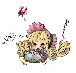 Rating: Safe Score: 0 Tags: 1girl blonde_hair blush box chibi dress drill_hair gift hat image long_hair long_sleeves lying open_mouth ringlets shinku solo striped twin_drills very_long_hair User: admin