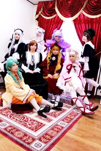 Rating: Safe Score: 0 Tags: blonde_hair brown_hair dress hat maid multiple_boys multiple_cosplay multiple_girls tagme User: admin
