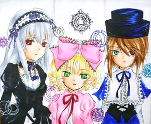 Rating: Safe Score: 0 Tags: 3girls blonde_hair bow brown_hair dress flower frills green_eyes hat heterochromia hina_ichigo image long_hair long_sleeves looking_at_viewer multiple multiple_girls pink_bow red_eyes ribbon shinku short_hair siblings silver_hair sisters souseiseki suigintou suiseiseki tagme top_hat white_background wings User: admin