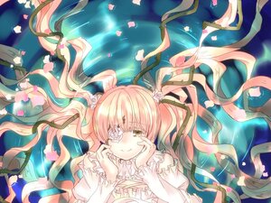 Rating: Safe Score: 0 Tags: 1girl flower gradient_hair hair_flower hair_ornament hatsune_miku image kirakishou long_hair multicolored_hair petals pink_hair smile solo twintails very_long_hair yellow_eyes User: admin