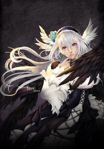 Rating: Safe Score: 0 Tags: 1girl black_wings breasts dress feathers flower hairband image long_hair solo suigintou white_hair wings User: admin