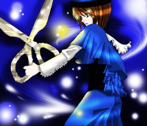 Rating: Safe Score: 0 Tags: 1girl auto_tagged blue_dress brown_hair dress frills hat heterochromia image long_sleeves looking_at_viewer looking_back red_eyes short_hair solo souseiseki User: admin