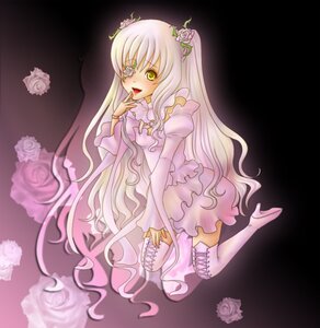 Rating: Safe Score: 0 Tags: 1girl boots dress eyepatch flower frills hair_ornament image kirakishou kneeling long_hair long_sleeves pink_flower pink_rose rose solo thigh_boots thighhighs thorns very_long_hair white_flower white_rose zettai_ryouiki User: admin