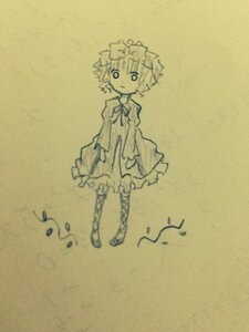 Rating: Safe Score: 0 Tags: 1girl beamed_eighth_notes dress eighth_note full_body hair_ornament hinaichigo image komeiji_satori long_sleeves looking_at_viewer monochrome musical_note short_hair solo traditional_media wide_sleeves User: admin