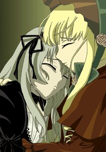 Rating: Safe Score: 0 Tags: 2girls blonde_hair bonnet closed_eyes dress flower hair_ribbon hairband hat image kiss long_hair long_sleeves multiple_girls pair profile ribbon rose shinku suigintou upper_body yuri User: admin