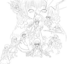 Rating: Safe Score: 0 Tags: 6+girls dress gun image long_hair monochrome multiple multiple_girls tagme weapon User: admin