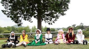 Rating: Safe Score: 0 Tags: 6+girls blonde_hair brown_hair grass hat long_hair military multiple_cosplay multiple_girls school_uniform seiza serafuku sitting tagme tree white_hair User: admin