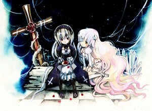 Rating: Safe Score: 0 Tags: 2girls commentary_request cross crystal dress eyepatch flower gloves hairband image kirakishou long_hair multiple_girls painting_(medium) pair pink_hair red_eyes rose rozen_maiden sitting suigintou tetuankyo thorns traditional_media very_long_hair watercolor_(medium) white_hair wings yellow_eyes User: admin