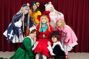 Rating: Safe Score: 0 Tags: 6+girls blonde_hair blue_eyes bow brown_hair closed_eyes dress eyepatch hair_ornament hat long_hair multiple_boys multiple_cosplay multiple_girls short_hair silver_hair souseiseki suiseiseki tagme User: admin