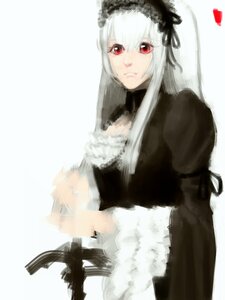 Rating: Safe Score: 0 Tags: 1girl auto_tagged bangs black_dress closed_mouth detached_collar dress frilled_sleeves frills hairband image juliet_sleeves long_hair long_sleeves looking_at_viewer puffy_sleeves red_eyes rose silver_hair simple_background solo striped suigintou vertical_stripes User: admin