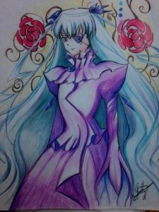 Rating: Safe Score: 0 Tags: 1girl auto_tagged barasuishou blue_eyes blue_rose dress expressionless flower image long_hair long_sleeves marker_(medium) millipen_(medium) purple_rose red_flower red_rose rose signature solo traditional_media two_side_up very_long_hair watercolor_(medium) User: admin