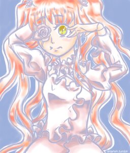 Rating: Safe Score: 0 Tags: 1girl blue_background blurry blurry_background blurry_foreground depth_of_field dress frills image kirakishou long_hair looking_at_viewer solo twitter_username veil yellow_eyes User: admin