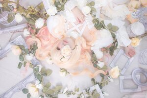 Rating: Safe Score: 0 Tags: 1girl artist_name bangs flower kirakishou leaf long_hair pink_hair plant rose solo white_flower white_rose User: admin