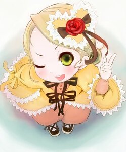 Rating: Safe Score: 0 Tags: 1girl blonde_hair blush dress flower frills full_body green_eyes image kanaria long_sleeves one_eye_closed open_mouth red_flower red_rose ribbon rose smile solo yellow_dress User: admin