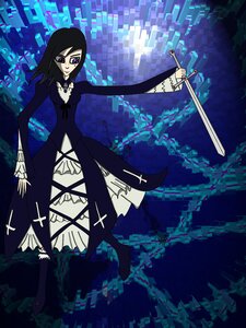 Rating: Safe Score: 0 Tags: 1girl auto_tagged black_hair dress image long_hair purple_eyes solo suigintou sword weapon User: admin