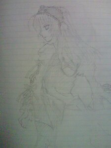 Rating: Safe Score: 0 Tags: 1girl akemi_homura image long_hair monochrome smile solo suigintou traditional_media User: admin