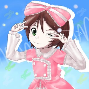 Rating: Safe Score: 0 Tags: 1girl auto_tagged blue_butterfly bow brown_hair bug butterfly double_v dress frills green_eyes image insect lolita_fashion long_sleeves looking_at_viewer one_eye_closed pink_dress ribbon short_hair smile solo souseiseki v w User: admin