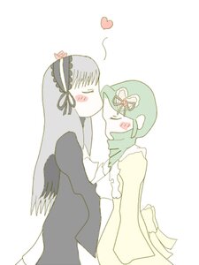 Rating: Safe Score: 0 Tags: black_hair blush closed_eyes dress hairband heart image kanaria lolita_hairband long_hair long_sleeves pair simple_background striped suigintou User: admin