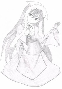 Rating: Safe Score: 0 Tags: 1girl blush cloak eyebrows_visible_through_hair fur_trim greyscale hair_between_eyes hood image long_hair looking_at_viewer monochrome neck_ribbon ribbon solo suiseiseki very_long_hair User: admin