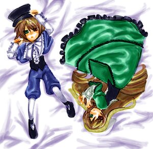 Rating: Safe Score: 0 Tags: 2girls blonde_hair blue_dress brown_hair dress drill_hair frills full_body green_dress green_eyes hat heterochromia image long_hair long_sleeves looking_at_viewer multiple_girls pair red_eyes short_hair siblings sisters souseiseki suiseiseki twins very_long_hair User: admin