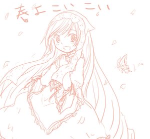 Rating: Safe Score: 0 Tags: 1girl :d blush bug butterfly dress image insect long_hair long_sleeves looking_at_viewer monochrome open_mouth smile solo suiseiseki very_long_hair white_background User: admin