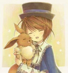 Rating: Safe Score: 0 Tags: 1girl brown_hair closed_eyes gen_1_pokemon hat holding image long_sleeves open_mouth pokemon_(creature) smile solo souseiseki User: admin