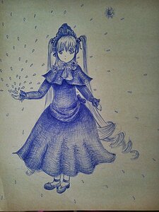 Rating: Safe Score: 0 Tags: 1girl capelet dress drill_hair full_body image long_hair long_sleeves looking_at_viewer rain shinku shoes solo standing traditional_media twintails umbrella water_drop User: admin