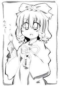 Rating: Safe Score: 0 Tags: 1girl bat_wings blush fang greyscale hat hinaichigo image mob_cap monochrome remilia_scarlet ribbon short_hair solo upper_body wide_sleeves wings User: admin
