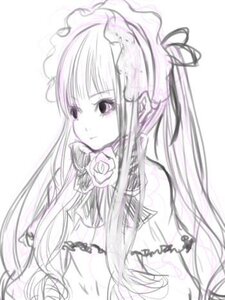 Rating: Safe Score: 0 Tags: 1girl blurry depth_of_field expressionless flower frills hair_ribbon image lolita_hairband long_hair monochrome ribbon rose shinku simple_background solo suigintou upper_body white_background User: admin