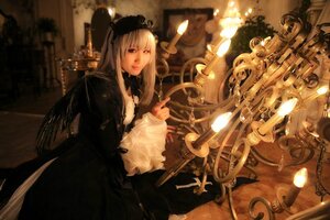 Rating: Safe Score: 0 Tags: 1girl bangs black_dress candle candlestand closed_mouth dress holding indoors lips long_hair long_sleeves looking_at_viewer solo suigintou wide_sleeves User: admin